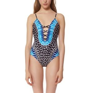 Mara Hoffman Dotted Criss-Cross One-Piece Samba - Size M